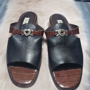 Brighton Black and brown croc sandals